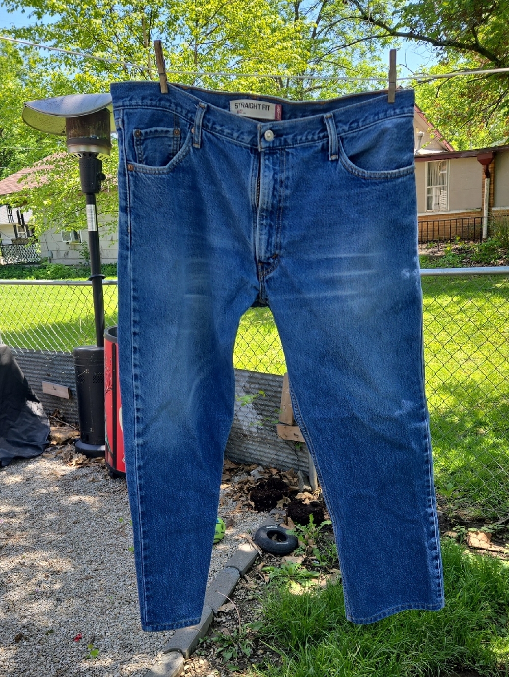 505 40x30 Levi's Men's Straight Fit Blue Denim Jeans